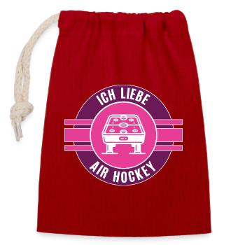 I Love Air Hockey Air Hockey Team - Closable cotton gift bag (14x20cm) - red - Front