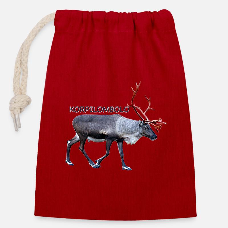 KORPILOMBOLO - Closable cotton gift bag (14x20cm) - red
