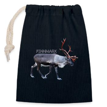 FINNMARK - Closable cotton gift bag (14x20cm) - navy - Front