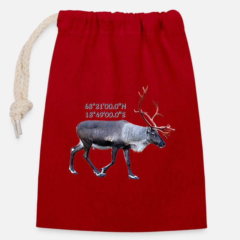 abisko - Closable cotton gift bag (14x20cm) - red