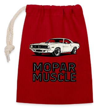 Mopar Muscle – Attraction rétro Line Art - Sac cadeau en coton avec cordon (14 x 20 cm) - rouge - Devant