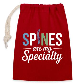 Licensed DC Professional Spinal Adjustment Apparel - Closable cotton gift bag (14x20cm) - red - Front