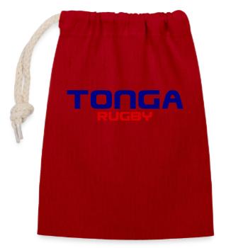 Tonga Rugby Logo - Pacific - Polynesia - South Seas - Closable cotton gift bag (14x20cm) - red - Front