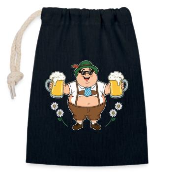 Bayerischer Bierfreund München Krügen Lederhose  - Verschließbarer Geschenkbeutel aus Baumwolle (14x20cm) - Navy - Vorne