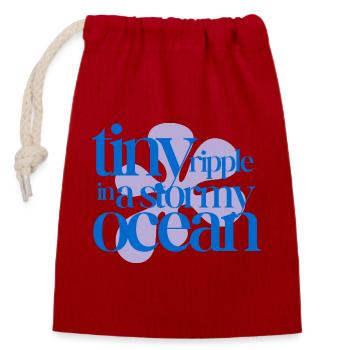 Tiny ripple in a stormy ocean (lavender) - Closable cotton gift bag (14x20cm) - red - Front