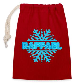 Prénom Raffael - Sac cadeau en coton avec cordon (14 x 20 cm) - rouge - Devant