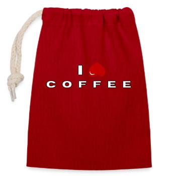 Je déteste le café - Sac cadeau en coton avec cordon (14 x 20 cm) - rouge - Devant