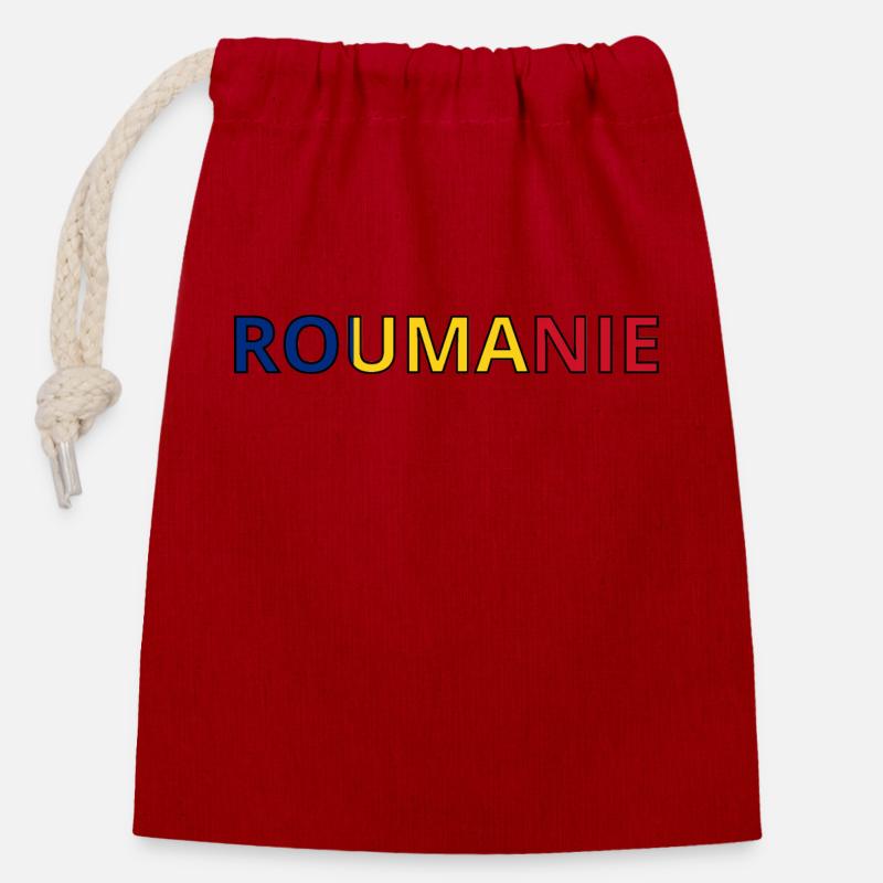 Flagge von Rumänien - Verschließbarer Geschenkbeutel aus Baumwolle (14x20cm) - Rot