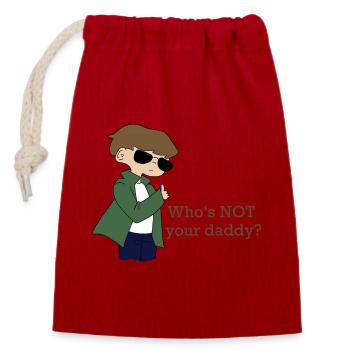 Not Your Daddy - Closable cotton gift bag (14x20cm) - red - Front