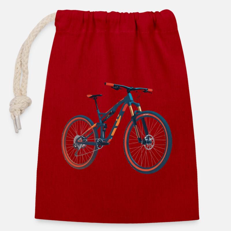 MTB Fully - Verschließbarer Geschenkbeutel aus Baumwolle (14x20cm) - Rot