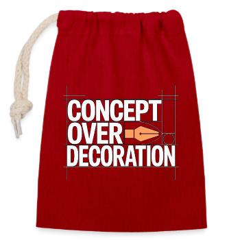 Logo Designer Concept Over Branding Specialist - Closable cotton gift bag (14x20cm) - red - Front