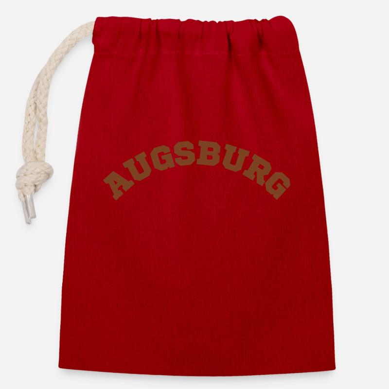 Augsburg - Closable cotton gift bag (14x20cm) - red