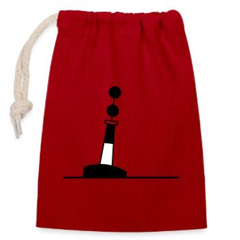 Tonne - Boje Nordsee Segeln Ostsee Maritim - Verschließbarer Geschenkbeutel aus Baumwolle (14x20cm) - Rot - Vorne