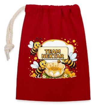 abeille, apiculteur, nid d’abeille, fleurs, insecte des prairies, - Sac cadeau en coton avec cordon (14 x 20 cm) - rouge - Devant