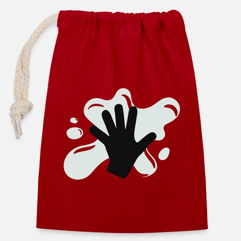 Action de colle climatique - Sac cadeau en coton avec cordon (14 x 20 cm) - rouge