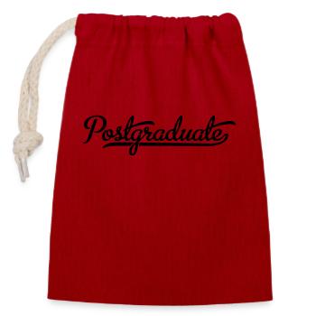 Postgraduate - Closable cotton gift bag (14x20cm) - red - Front