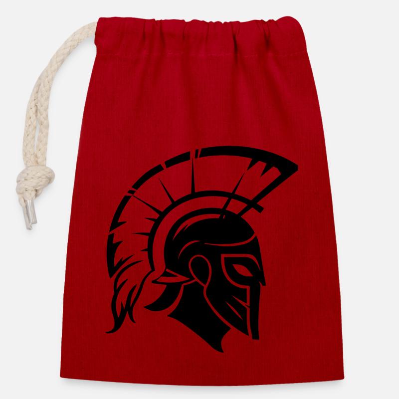 Sparta Spartanischer Krieger - Verschließbarer Geschenkbeutel aus Baumwolle (14x20cm) - Rot