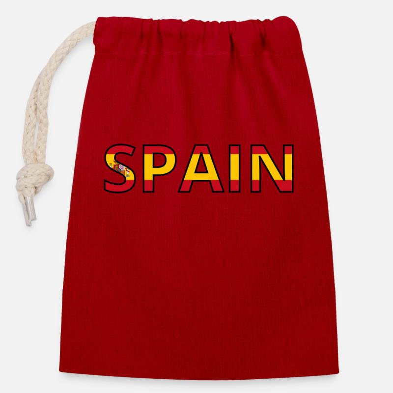Drapeau Spain - Sac cadeau en coton avec cordon (14 x 20 cm) - rouge