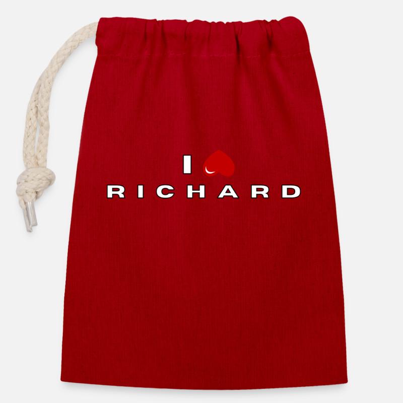 Ich hasse Richard - Verschließbarer Geschenkbeutel aus Baumwolle (14x20cm) - Rot