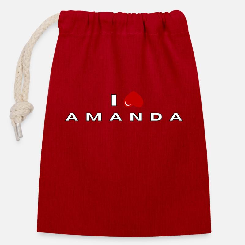 I hate Amanda - Closable cotton gift bag (14x20cm) - red