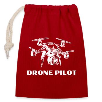 Drone Pilote Drone Drone Idée Cadeau Funshirt - Sac cadeau en coton avec cordon (14 x 20 cm) - rouge - Devant