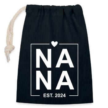 Nana Est 2024 - Closable cotton gift bag (14x20cm) - navy - Front