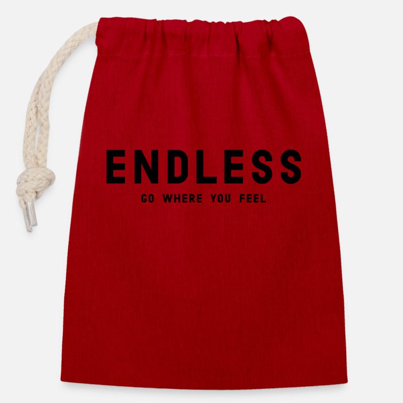 ENDLESS Go where you feel - Closable cotton gift bag (14x20cm) - red