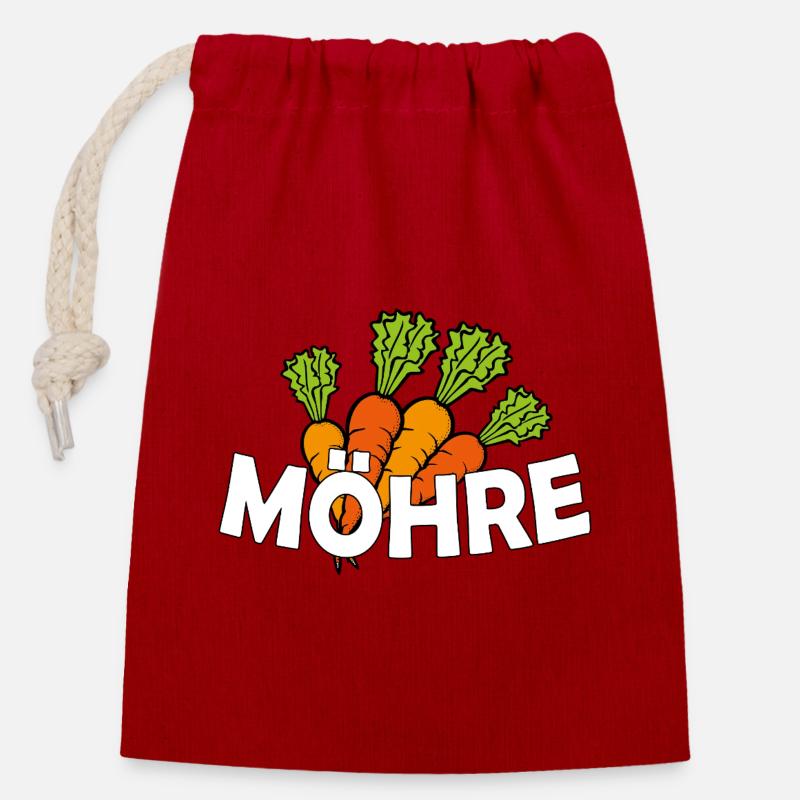 MÖHRE - Verschließbarer Geschenkbeutel aus Baumwolle (14x20cm) - Rot