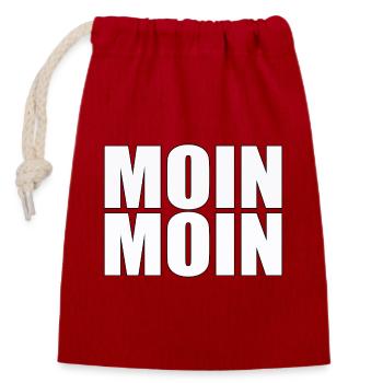 Moin Moin - Closable cotton gift bag (14x20cm) - red - Front