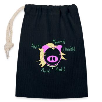 Pig Glam' Explosion - Verschließbarer Geschenkbeutel aus Baumwolle (14x20cm) - Navy - Vorne