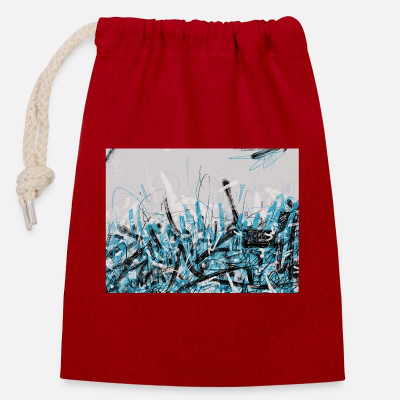 Tag Without a Name - Closable cotton gift bag (14x20cm) - red