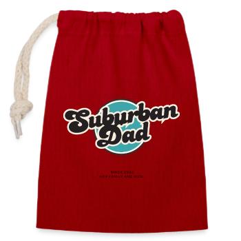 Suburban Dad, Black Blue Retro Logo - Verschließbarer Geschenkbeutel aus Baumwolle (14x20cm) - Rot - Vorne