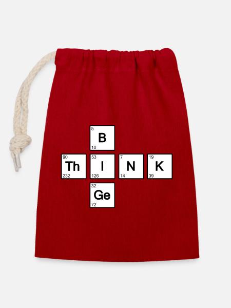 Think Big (Weiß) - Verschließbarer Geschenkbeutel aus Baumwolle (14x20cm) - Rot