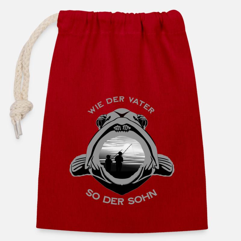 LIKE FATHER, LIKE SON - Closable cotton gift bag (14x20cm) - red