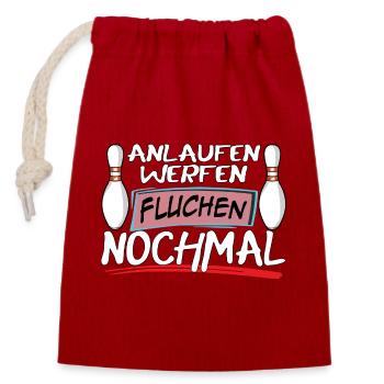 Course, lancer, jurer, lancer encore - Sac cadeau en coton avec cordon (14 x 20 cm) - rouge - Devant