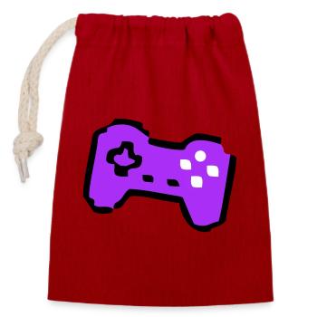  Schräger Retro Controller Gamer - Verschließbarer Geschenkbeutel aus Baumwolle (14x20cm) - Rot - Vorne