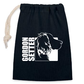 Gordon Setter Profil Chiens Chien Wilsigns - Sac cadeau en coton avec cordon (14 x 20 cm) - bleu marine - Devant