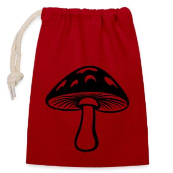 mushroom - Closable cotton gift bag (14x20cm) - red - Front