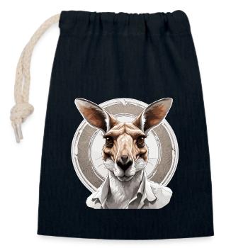 Kangaroo / Animal / Australia / Marsupial / Outback - Closable cotton gift bag (14x20cm) - navy - Front