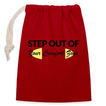 Sortez de votre zone de confort - Sac cadeau en coton avec cordon (14 x 20 cm) - rouge - Devant