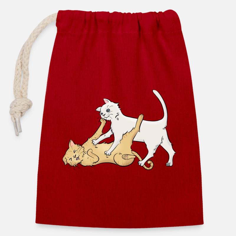 Snuff - Closable cotton gift bag (14x20cm) - red