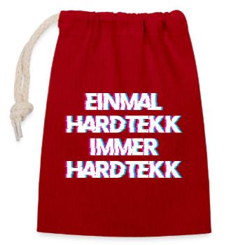 Hardtekk Tekk - Closable cotton gift bag (14x20cm) - red - Front