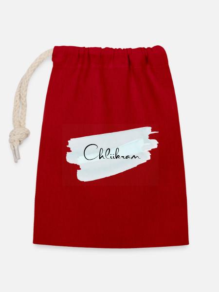 Chliikram - Verschließbarer Geschenkbeutel aus Baumwolle (14x20cm) - Rot