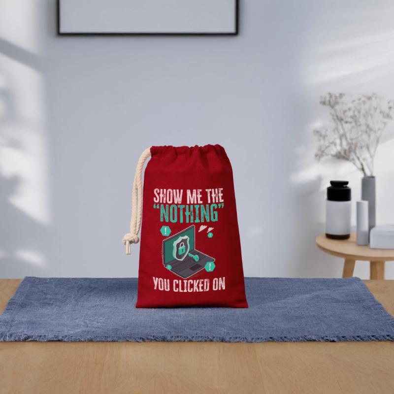Funny Cybersecurity IT Support IT Security Network Closable cotton gift bag (14x20cm)