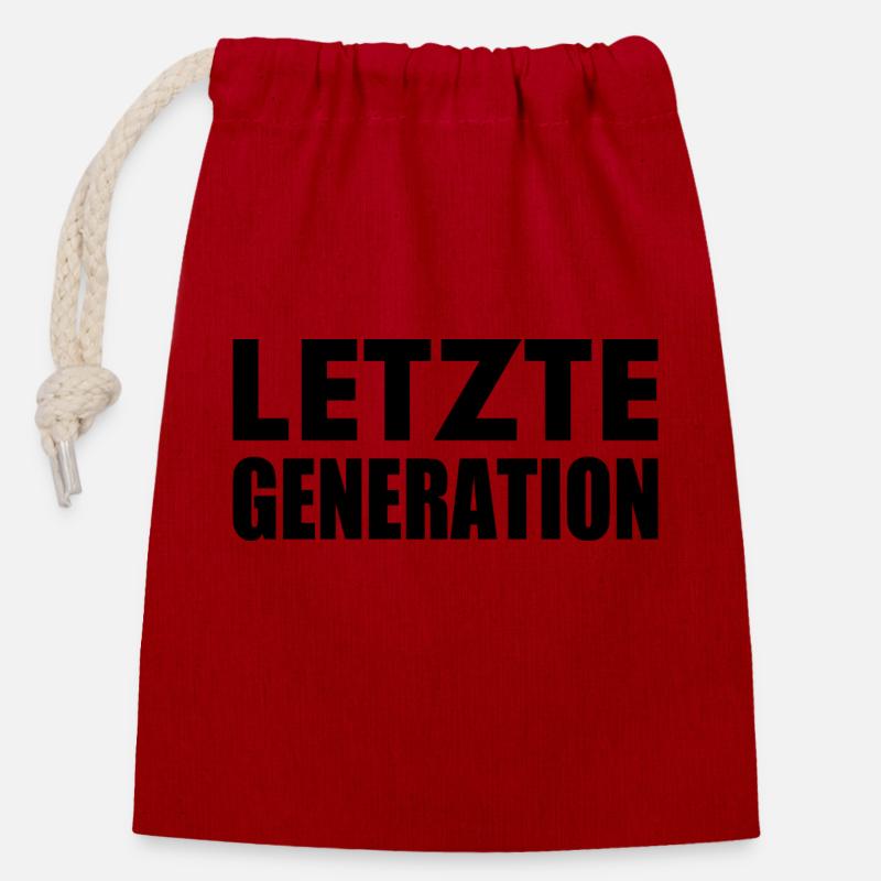 Letzte generation - Verschließbarer Geschenkbeutel aus Baumwolle (14x20cm) - Rot