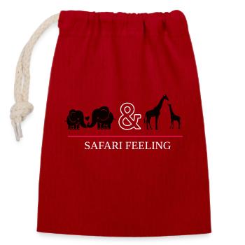 Safari - Verschließbarer Geschenkbeutel aus Baumwolle (14x20cm) - Rot - Vorne