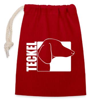 Teckel Hunde Hund Jagdhunde Jagdhund Wilsigns - Verschließbarer Geschenkbeutel aus Baumwolle (14x20cm) - Rot - Vorne