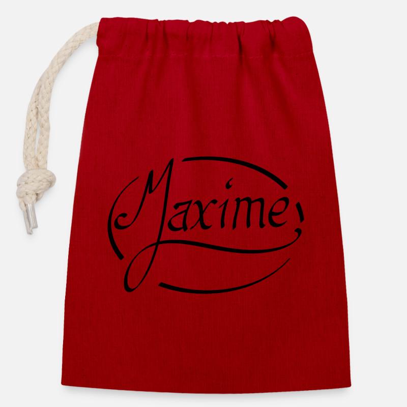 Maxime - Sac cadeau en coton avec cordon (14 x 20 cm) - rouge