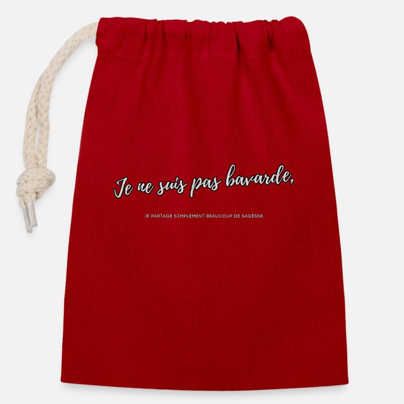 Talkative - Closable cotton gift bag (14x20cm) - red