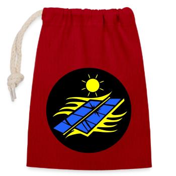 Photovoltaic solar energy - Closable cotton gift bag (14x20cm) - red - Front
